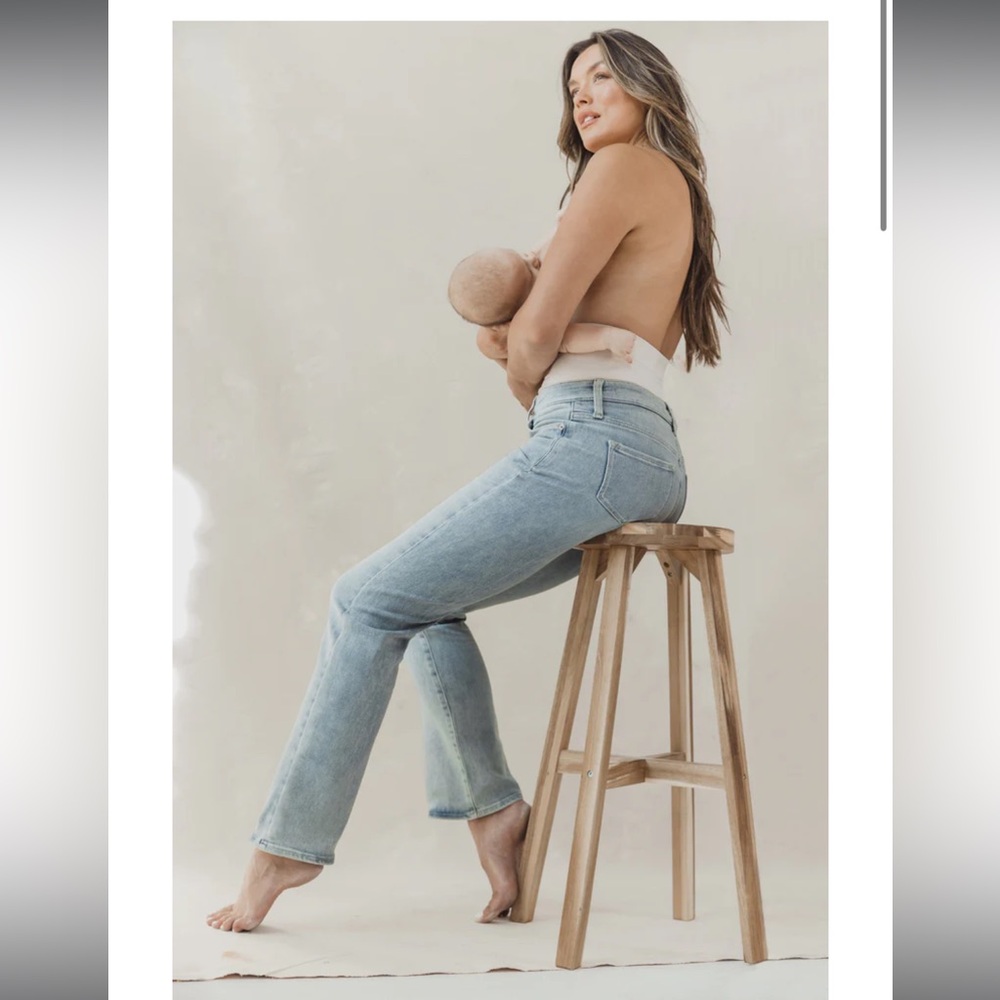 Blanqi - denim postpartum wide leg / flare jeans - discontinued